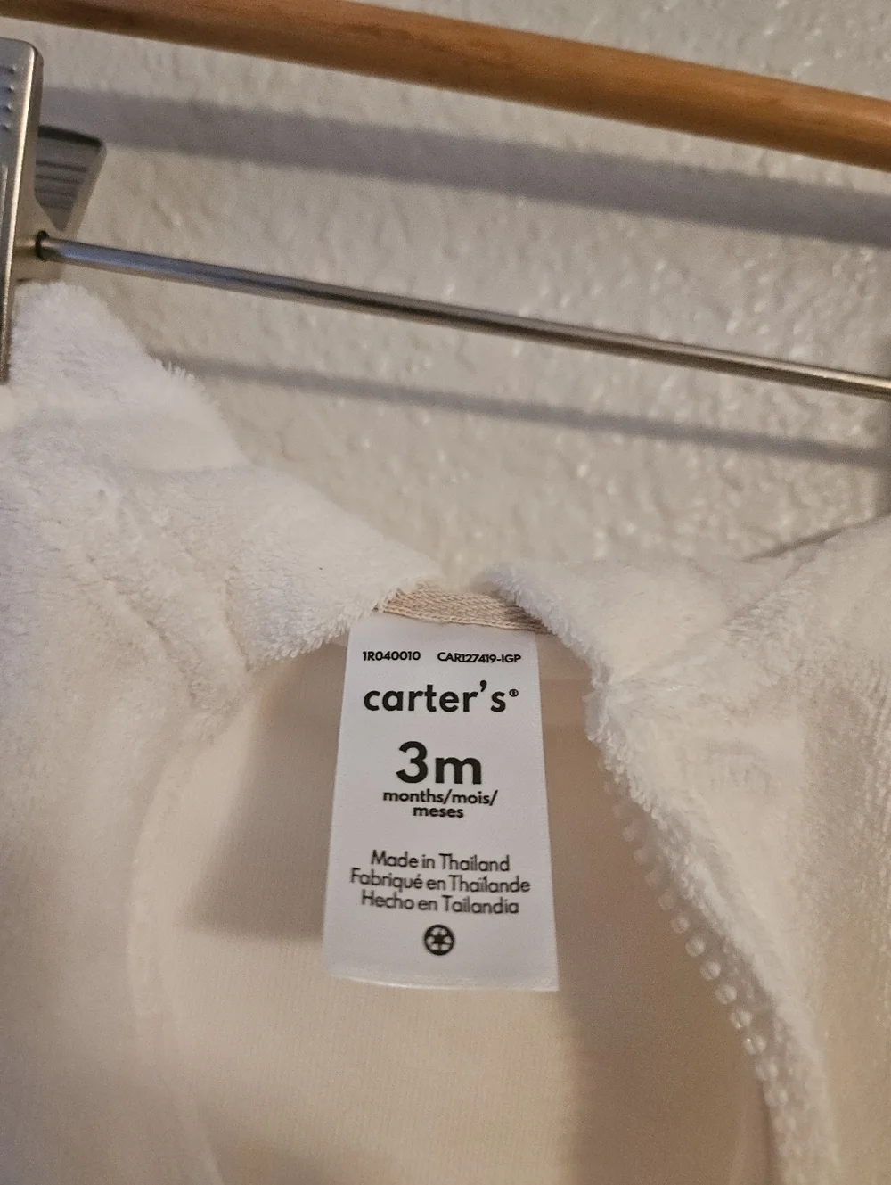 carters 2 piece white sweater suit, 3 months